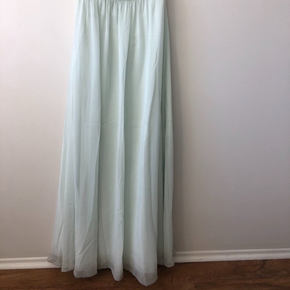 Alfred Angelo Mint Green Maxi Bridesmaid Women's Dress - Picture 2 of 15